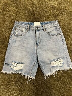 One Teaspoon Jackson Light Wash Denim Cutoff Shorts